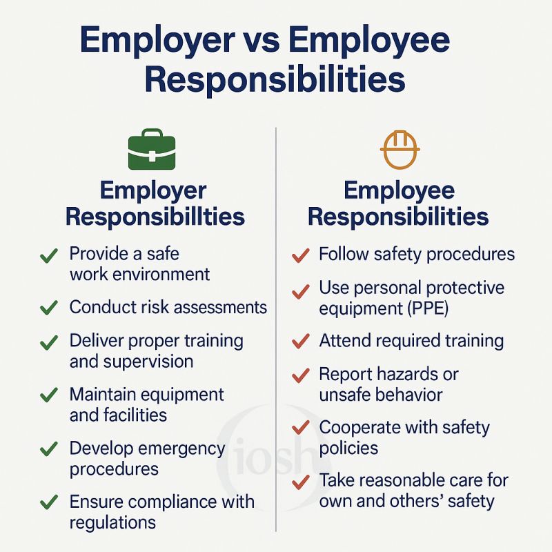 Safety responsibilities of employers vs workers